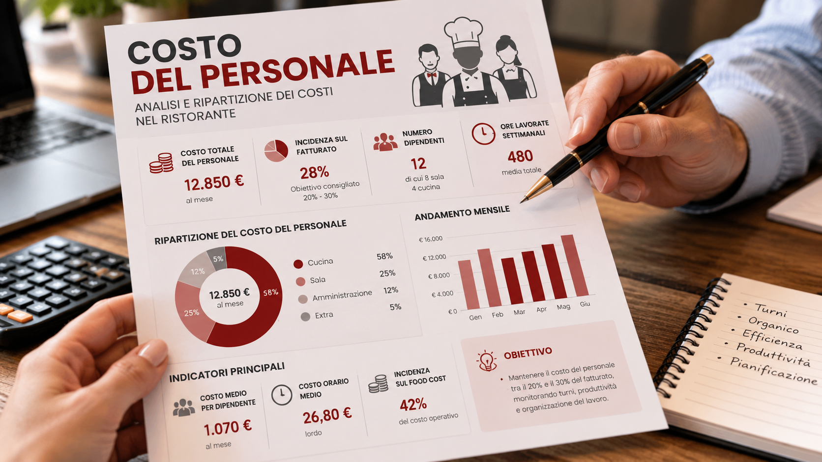 Controllare il costo del personale Analisi dei costi del personale ristorante 2
